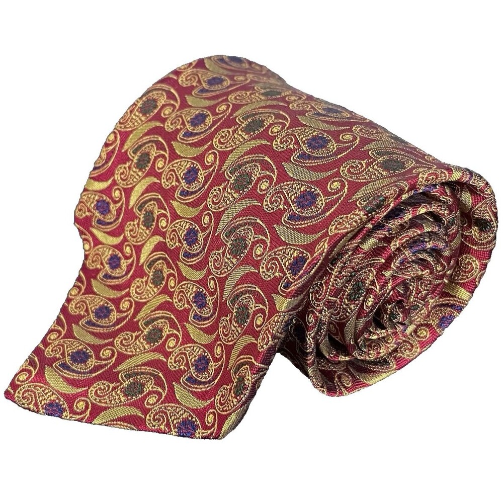 Robert Talbott Best of Class Paisley Tie Red Gold Purple Made in USA